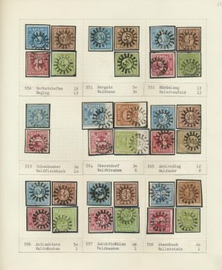 BAYERN 1850-67: DIE SIMON-WIESENTHAL-SAMMLUNG DER GESCHLOSSENEN MÜHLRADSTEMPEL VON NR. 1-606 – Blatt 62