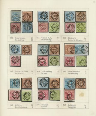 BAYERN 1850-67: DIE SIMON-WIESENTHAL-SAMMLUNG DER GESCHLOSSENEN MÜHLRADSTEMPEL VON NR. 1-606 – Blatt 63