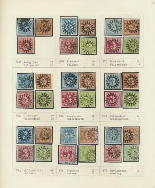 BAYERN 1850-67: DIE SIMON-WIESENTHAL-SAMMLUNG DER GESCHLOSSENEN MÜHLRADSTEMPEL VON NR. 1-606 – Blatt 64
