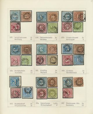 BAYERN 1850-67: DIE SIMON-WIESENTHAL-SAMMLUNG DER GESCHLOSSENEN MÜHLRADSTEMPEL VON NR. 1-606 – Blatt 65