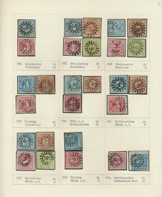 BAYERN 1850-67: DIE SIMON-WIESENTHAL-SAMMLUNG DER GESCHLOSSENEN MÜHLRADSTEMPEL VON NR. 1-606 – Blatt 66