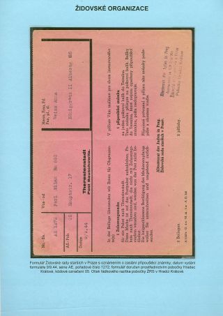 VERFOLGUNG DES JÜDISCHES VOLKERS IN DAS PROTEKTORAT BÖHMEN UND MÄHRED UND DIE THERESIENTADT GHETTO IN POSTDOKUMENTEN (Tschechische Version) – Blatt 38