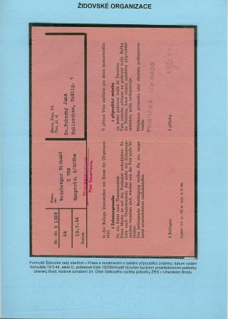 VERFOLGUNG DES JÜDISCHES VOLKERS IN DAS PROTEKTORAT BÖHMEN UND MÄHRED UND DIE THERESIENTADT GHETTO IN POSTDOKUMENTEN (Tschechische Version) – Blatt 41