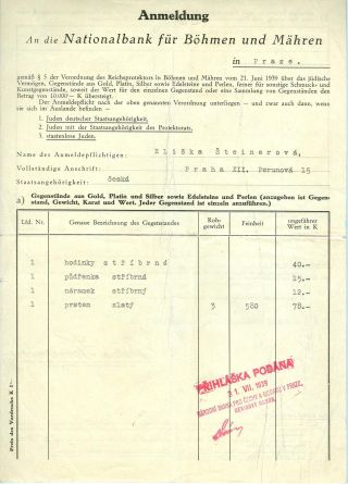 VERFOLGUNG DES JÜDISCHES VOLKERS IN DAS PROTEKTORAT BÖHMEN UND MÄHRED UND DIE THERESIENTADT GHETTO IN POSTDOKUMENTEN (Tschechische Version) – Blatt 50