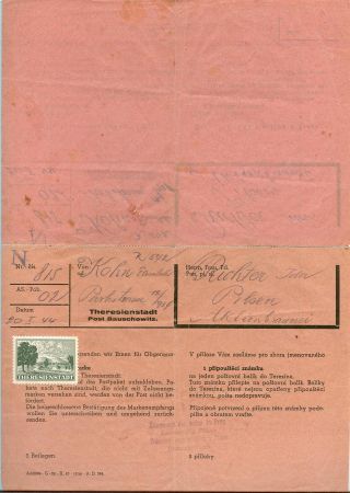 VERFOLGUNG DES JÜDISCHES VOLKERS IN DAS PROTEKTORAT BÖHMEN UND MÄHRED UND DIE THERESIENTADT GHETTO IN POSTDOKUMENTEN (Tschechische Version) – Blatt 121