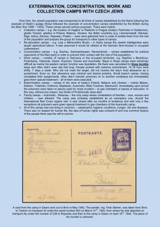 PERZEKUCE ŽIDOVSKÉHO NÁRODA V PROTEKTORÁTU ČECHY A MORAVA A GHETO TEREZÍN V POŠTOVNÍCH DOKUMENTECH (anglická verze) – list 61