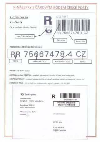 R-NÁLEPKY S ČÁROVÝM KÓDEM ČESKÉ POŠTY – list 3