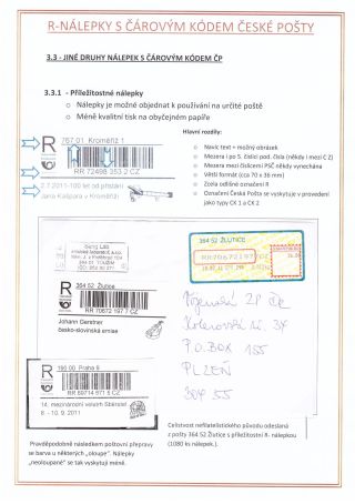 R-NÁLEPKY S ČÁROVÝM KÓDEM ČESKÉ POŠTY – list 5
