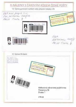 R-NÁLEPKY S ČÁROVÝM KÓDEM ČESKÉ POŠTY – list 15
