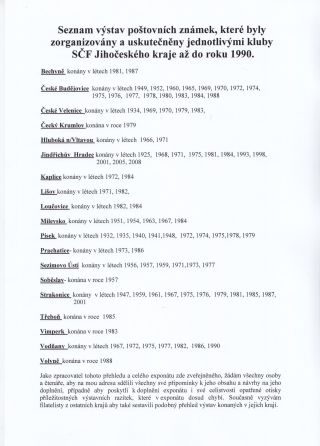 JIHOČESKÉ FILATELISTICKÉ VÝSTAVY – list 3