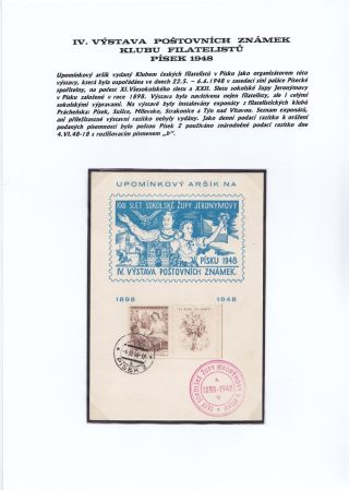 JIHOČESKÉ FILATELISTICKÉ VÝSTAVY – list 105