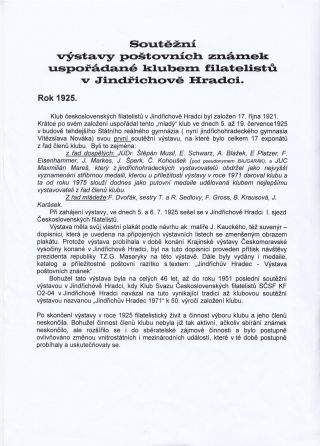 VÝSTAVY V JINDŘICHOVĚ HRADCI – list 1
