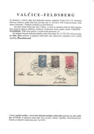 POŠTOVNÍ HISTORIE VALTICKA – list 31
