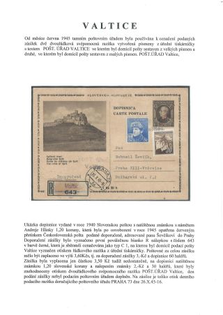 POŠTOVNÍ HISTORIE VALTICKA – list 45