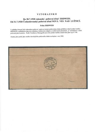 POSTGESCHICHTE VON VITORAZ (WEITRAER GEBIET) – Blatt 70
