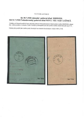 POSTGESCHICHTE VON VITORAZ (WEITRAER GEBIET) – Blatt 71