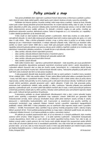 CZECH LANDS - POST OFFICES DISAPPEARED FROM MAPS – sheet 1