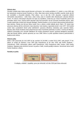 CZECH LANDS - POST OFFICES DISAPPEARED FROM MAPS – sheet 192