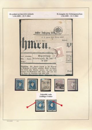 AUSTRIA: NEWSPAPER STAMPS 1851-1890 – sheet 8