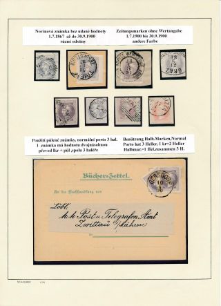 AUSTRIA: NEWSPAPER STAMPS 1851-1890 – sheet 19