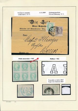 AUSTRIA: NEWSPAPER STAMPS 1851-1890 – sheet 37