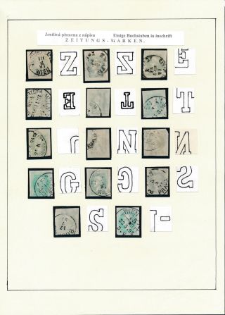 AUSTRIA: NEWSPAPER STAMPS 1851-1890 – sheet 38