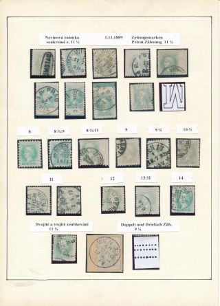 AUSTRIA: NEWSPAPER STAMPS 1851-1890 – sheet 40