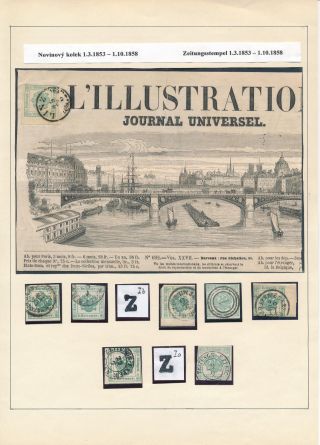 AUSTRIA: NEWSPAPER STAMPS 1851-1890 – sheet 41