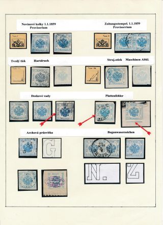 AUSTRIA: NEWSPAPER STAMPS 1851-1890 – sheet 42