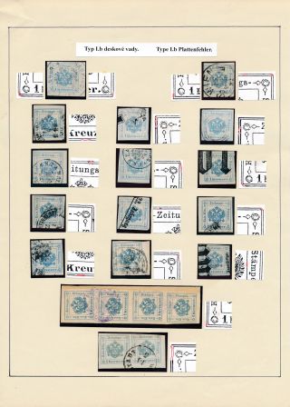 AUSTRIA: NEWSPAPER STAMPS 1851-1890 – sheet 54