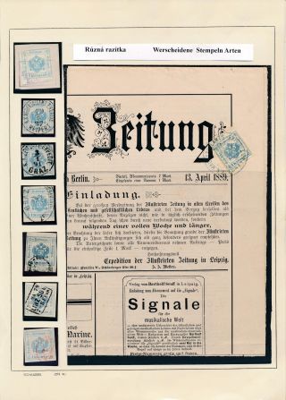 AUSTRIA: NEWSPAPER STAMPS 1851-1890 – sheet 57