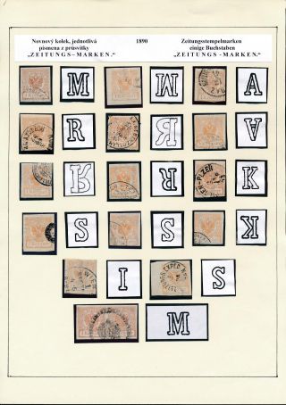 AUSTRIA: NEWSPAPER STAMPS 1851-1890 – sheet 66