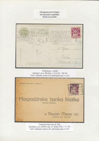 CZECHOSLOVAKIA: LIBERATED REPUBLIC - POSTALY USED – sheet 18