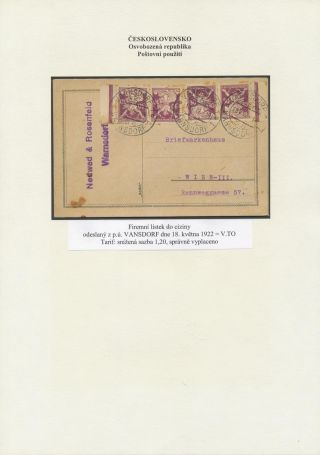 CZECHOSLOVAKIA: LIBERATED REPUBLIC - POSTALY USED – sheet 22