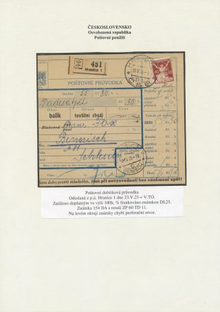 CZECHOSLOVAKIA: LIBERATED REPUBLIC - POSTALY USED – sheet 29