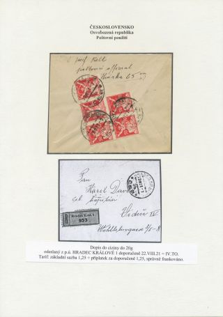CZECHOSLOVAKIA: LIBERATED REPUBLIC - POSTALY USED – sheet 45