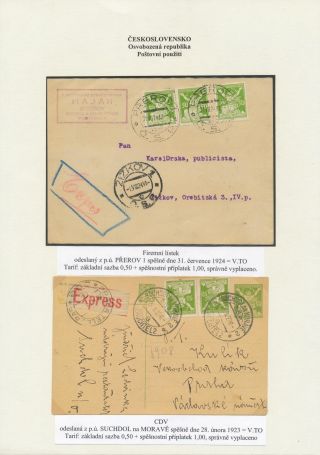CZECHOSLOVAKIA: LIBERATED REPUBLIC - POSTALY USED – sheet 53
