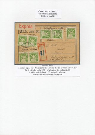 CZECHOSLOVAKIA: LIBERATED REPUBLIC - POSTALY USED – sheet 61
