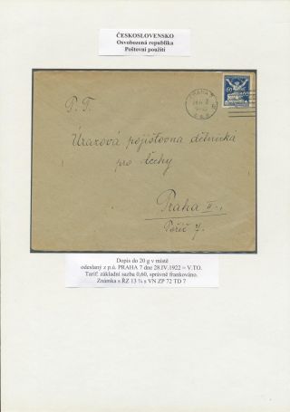 CZECHOSLOVAKIA: LIBERATED REPUBLIC - POSTALY USED – sheet 64