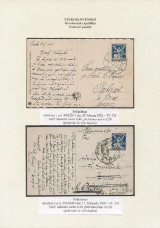 CZECHOSLOVAKIA: LIBERATED REPUBLIC - POSTALY USED – sheet 65