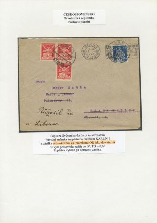 ČESKOSLOVENSKO: POUŽITÍ DOPLATNÍCH ZNÁMEK OSVOBOZENÁ REPUBLIKA – list 3
