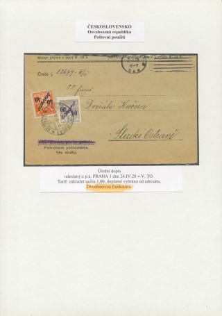 ČESKOSLOVENSKO: POUŽITÍ DOPLATNÍCH ZNÁMEK OSVOBOZENÁ REPUBLIKA – list 7