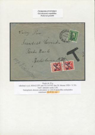 ČESKOSLOVENSKO: POUŽITÍ DOPLATNÍCH ZNÁMEK OSVOBOZENÁ REPUBLIKA – list 16
