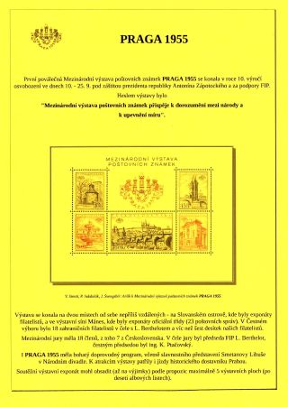 INTERNATIONALE BRIEFMARKENAUSSTELLUNG PRAGA 1955 – Blatt 1