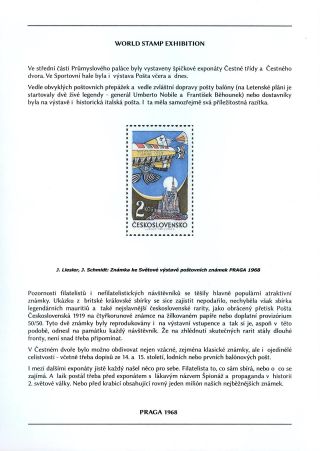 SVĚTOVÁ VÝSTAVA POŠTOVNÍCH ZNÁMEK PRAGA 1968 – list 4