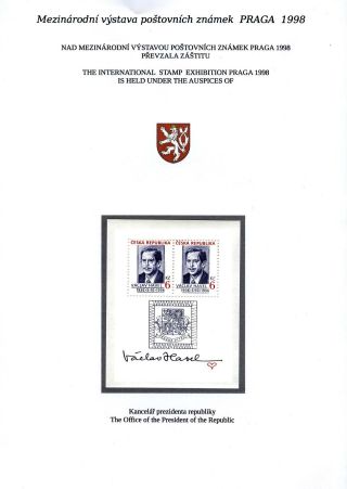 INTERNATIONALE BRIEFMARKENAUSSTELLUNG PRAGA 1998 – Blatt 6