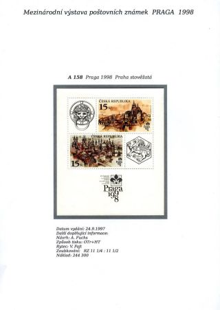 INTERNATIONALE BRIEFMARKENAUSSTELLUNG PRAGA 1998 – Blatt 9
