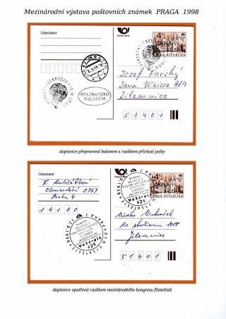 INTERNATIONALE BRIEFMARKENAUSSTELLUNG PRAGA 1998 – Blatt 19