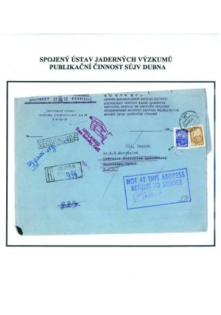 JOINT INSTITUTE FOR NUCLEAR RESEARCH - ATOMIC CENTRE IN DUBNA – sheet 105