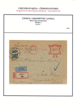 ČESKOSLOVENSKO - OVS FRANKOTYPY POUŽITÉ V LETECH 1926-1939, část I. - PRAHA – list 8